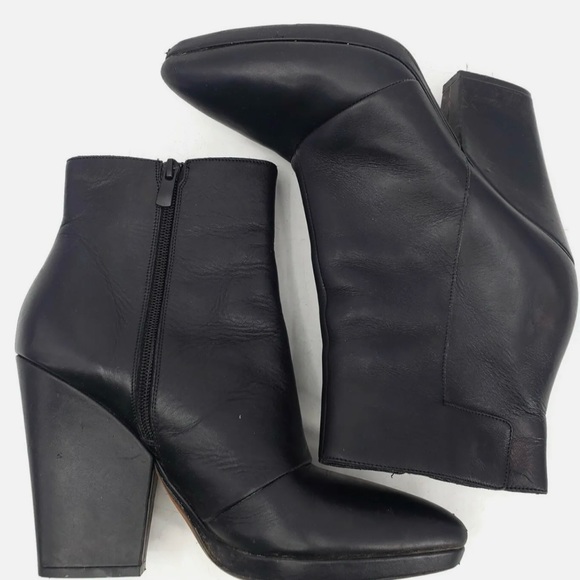 Vince Luisa Ankle Boots Black Leather - Picture 3 of 6